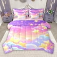 thumbnail image 1 of Manfei Cartoon Stars Cloud 7-Piece Twin Bedding Sets for Kid, Fairy Tale Galaxy Bedding Comforter Set, Kawaii Sky Print Reversible Sheet Sets, Lightweight Room Decor, 1 of 8