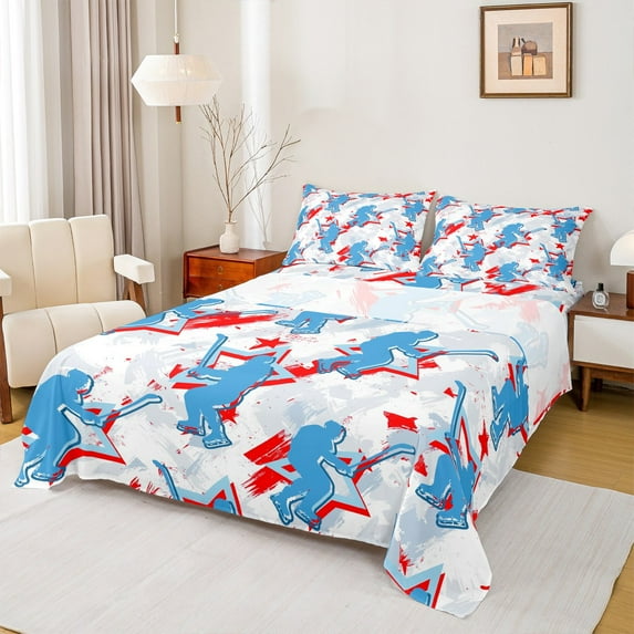 Feelyou Cartoon Stars Print Twin Sheet Sets, Golf Sports Twin Fitted Sheet, Teenager Boys Girls Flat Sheet, Super Cozy Bedroom Decorative, 3pcs