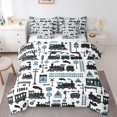 thumbnail image 1 of Manfei Cartoon Train 7-Piece Twin Bedding,Railroad Signs Print Bedding Comforter Set,White,Reversible, 1 of 7