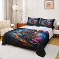 thumbnail image 1 of Manfei Cartoon Train Bed Sheets,Colorful Railway Full Size Sheets,4 Pieces,1 Flat Sheet, 1 Fitted Sheet and 2 Pillowcases, 1 of 6