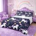 thumbnail image 1 of Manfei Cartoon Unicorn Queen Sheets 4 Pieces,Cute Floral Butterfly Queen Sheet Sets,1 Flat Sheet,1 Fitted Sheet and 2 Pillowcases, 1 of 6