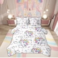 thumbnail image 1 of Feelyou Cartoon Unicorn Twin Bedding Sets 7-Piece, Cloud Bow-tie Bedding Comforter Set, Teenager Boys Girls Sheet Sets, Breathable Room Decor, 1 of 7
