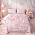 thumbnail image 1 of Manfei Cartoon Unicorn Twin Quilt Set 2 Pieces,Cute Princess Castle Twin Coverlet Set,1 Bedspread and 1 Pillowcase, 1 of 7