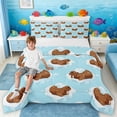 thumbnail image 1 of Manfei Cartoon Walrus Queen Comforter Set for Kids Boys and Girls, Arctic Wildlife Bedding Comforter Set, Stars Reversible 3-Piece, 1 Comforter and 2 Pillowcases, 1 of 6