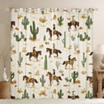 thumbnail image 1 of Manfei Cartoon Western Cowboy Black Out Curtains for Kids, Rustic Horse Animal Curtains Pack of 2 (42x63 Each), Cactus Plant Bedroom Curtains, Window Curtains Room Decor, 1 of 6