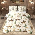 thumbnail image 1 of Homewish Cartoon Western Cowboy Twin Bedding Sets 7-Piece for Kids, Rustic Horse Animal Bedding Comforter Set, Cactus Plant Reversible Sheet Sets, Lightweight Room Decor, 1 of 7