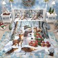 thumbnail image 1 of Manfei Cartoon Winter Snowman Twin Bedding Sets 7-Piece, Jungle Reindeer Animal Bedding Comforter Set, Christmas Festival Reversible Sheet Sets, Breathable Home Decor, 1 of 7