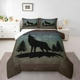 thumbnail image 1 of Manfei Cartoon Wolf Print Bedding Comforter Set for Teen, Rustic Farmhouse Twin Comforter Sets, Jungle Wildlife Reversible Bedding Set, Super Cozy Room Decor, 2-Piece, 1 of 8