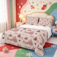 thumbnail image 1 of Manfei Cartoon Xmas Candy Cane Bed Sheets,Merry Christmas Full Size Sheets,4pcs,1 Flat Sheet,1 Fitted Sheet and 2 Pillowcases, 1 of 6