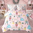 thumbnail image 1 of Manfei Cartoon Xmas Nutcracker Twin Bedding Sets 7-Piece for Kids, Princess Fairy Elf Bedding Comforter Set, Cute Christmas Tree Reversible Sheet Sets, Microfiber Bedroom Decor, 1 of 8