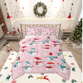 thumbnail image 1 of Manfei Cartoon Xmas Snowman Queen Comforter Set,Merry Christmas Bedding Sets,Pink Red Blue Bedding Comforter Set For Girl Kids,Breathable Home Decor Reversible,3 Pieces, 1 of 8