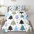 thumbnail image 1 of Manfei Cartoon Xmas Tree 7pcs Bedding Comforter Set,Merry Christmas Queen Bedding Sets,Rainbow Stars Snowflake Print Queen Sheet Sets For Kids,Super Cozy Room Decor Reversible, 1 of 8