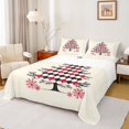 thumbnail image 1 of Manfei Cartoon Xmas Tree Bed Sheets,Modern Geometric Rhombus King Sheets,Red Black Beige Sheet Set For Girls Teens,Ultra Soft Home Decor,4 Pieces, 1 of 7