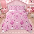 thumbnail image 1 of Manfei Cartoon Xmas Tree Full Size Comforter Sets for Kids, Pink Winter Snowman Bedding Comforter Set, Merry Christmas Reversible Bedding Sets, Luxury Bedroom Decor, 3 Pieces, 1 of 9