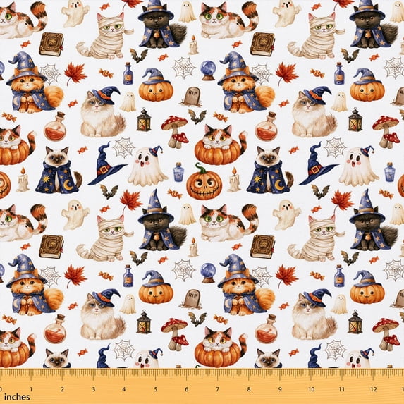 Manfei Castle Fabric by the Yard 5 Yards, Knight Fabric for Sewing, White