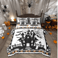 thumbnail image 1 of Manfei Castle Print Bedding Twin Size, Horror Halloween Bedding Sets Twin Size, Spider Wed Bat Reversible Comforter Sets with Sheets, Super Cozy Room Decoration, 7 Pieces, 1 of 6