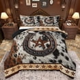 thumbnail image 1 of Manfei Cattle Hide Pattern Bedding Comforter Set,Country Farmhouse Twin Comforter Sets,Rustic Horseshoe Texas Stars Bedding Set For Men Women,Ultra Soft Home Decor Reversible,2-Piece, 1 of 8
