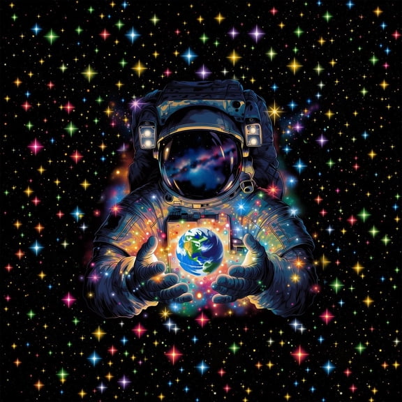 Manfei Celestial Astronaut 7-Piece Twin Bedding,Sparkling Starry Galaxy Print Bedding Comforter Set,Black Gray,Black Reversible