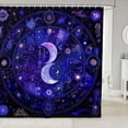 thumbnail image 1 of Manfei Celestial Moon Stars Shower Curtain 72Wx78L,Cartoon Starry Sky Bath Curtain,Dark Purple, 1 of 5