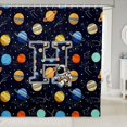 thumbnail image 1 of Manfei Celestial Planets Stars Shower Curtain 72Wx72L,Cool Astronaut Bathroom Curtain,Dark Blue, 1 of 5