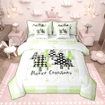 thumbnail image 1 of Manfei Checkered Christmas Tree Bedding Comforter Set for Kids Girls, Merry Xmas King Bedding Sets, Happy New Year Gifts Bed Sheets, Lightweight Green Room Decor Reversible 7 Pieces, 1 of 8