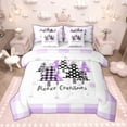 thumbnail image 1 of Manfei Checkered Christmas Tree Twin Bedding Sets for Kids Girls, Merry Xmas Bedding Comforter Set, Happy New Year Gifts Sheet Sets, Ultra Soft Purple Home Decor Reversible 7 Pieces, 1 of 8