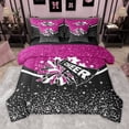 thumbnail image 1 of Manfei Cheer Team 7-Piece Twin Bedding Sets for Teens Girls,Bling Crystal Glitter Bedding Comforter Set,Girly Dreamy Dance Breathable Sheet Sets,Super Cozy Room Decor,Reversible, 1 of 8