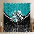 thumbnail image 1 of Manfei Cheer Team Black Out Curtains for Teens Girls,Bling Crystal Glitter Curtains Pack of 2 (42x63 Each),Girly Dreamy Dance Bedroom Curtains,Super Cozy Room Decor, 1 of 6