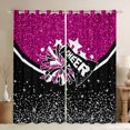 thumbnail image 1 of Manfei Cheer Team Black Out Curtains for Teens Girls,Bling Crystal Glitter Curtains Pack of 2 (42x63 Each),Girly Dreamy Dance Bedroom Curtains,Super Cozy Room Decor, 1 of 6