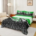 thumbnail image 1 of Manfei Cheerleading Cheer Team 4-Piece Full Size Sheets for Children Kids Teens,Black Green Bed Sheets,Bling Crystal Glitter Lightweight Sheet Sets,Microfiber Bedroom Decor, 1 of 7