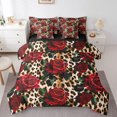 thumbnail image 1 of Manfei Cheetah Bedding Sets Twin Size,Jungle Wildlife Comforter Sets with Sheets,Rimantic Floral Bed in a Bag Twin Size,Breathable Room Decor Reversible,7-Piece, 1 of 7