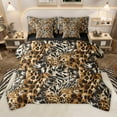thumbnail image 1 of Manfei Cheetah Leopard Print 7-Piece Twin Bedding Sets for Female Girls,Animal Print Patchwork Bedding Comforter Set,Black Brown Breathable Sheet Sets,Super Cozy Room Decor,Reversible, 1 of 8