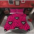 thumbnail image 1 of Manfei Cheetah Leopard Print Twin Comforter Set, Romantic Love Heart Bedding, 2-Piece, 1 of 9