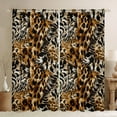 thumbnail image 1 of Manfei Cheetah Leopard Print Black Out Curtains for Female Girls,Animal Print Patchwork Curtains Pack of 2 (42x63 Each),Black Brown Bedroom Curtains,Super Cozy Room Decor, 1 of 6