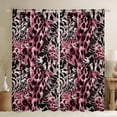 thumbnail image 1 of Manfei Cheetah Leopard Print Blackout Curtains Set of 2 (52x84 Each) for Female Girls,Animal Print Patchwork Window Curtains,Black Pink Curtains and Drapes,Super Cozy Room Decor, 1 of 6