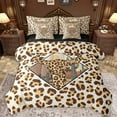 thumbnail image 1 of Manfei Cheetah Leopard Print Twin Bedding Sets 7-Piece for Teen, Vintage Western Fashion Bedding Comforter Set, Cow Skeleton Reversible Sheet Sets, Lightweight Room Decor, 1 of 8