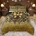 thumbnail image 1 of Manfei Cheetah Pattern Bedding Comforter Set,Leopard Print Bowtie Twin Comforter Sets,Gold Brown Black Bedding Set For Girls Kids,Luxury Bedroom Decor Reversible,2pcs, 1 of 8
