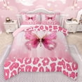thumbnail image 1 of Manfei Cheetah Pattern Bedding Comforter Set,Leopard Print Kawaii Butterfly Twin Comforter Sets,Pink White Bedding Set For Girls Kids,Luxury Bedroom Decor Reversible,2-Piece, 1 of 8
