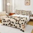 thumbnail image 1 of Manfei Cheetah Print 4-Piece Full Size Sheets for Boys Girls,Abstract Animal Print Bed Sheets,Brown Bow Tie Lightweight Sheet Sets,Lightweight Room Decor, 1 of 7