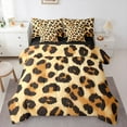 thumbnail image 1 of Manfei Cheetah Print 7pcs Bedding Comforter Set,Brown Black Queen Bedding Sets,Leopard Pattern Queen Sheet Sets For Teens,Super Cozy Room Decor Reversible, 1 of 8