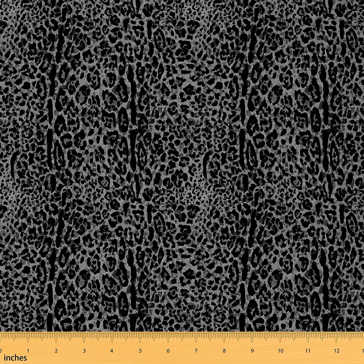 Manfei Cheetah Print Fabric by the Yard (3 Yards), Gray Black Decorative Fabric by the Yard, Wild Animal DIY Fabric