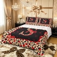thumbnail image 1 of Manfei Cheetah Print Letter Monogrammed S Full Size Sheets 4-Piece for Women Girls,Teens Adults Shabby Chic Red Ribbon Bow Bed Sheets,Super Cozy Room Decor, 1 of 5