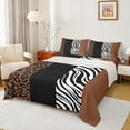 thumbnail image 1 of Manfei Cheetah Print Twin Sheet Sets,Jungle Animal Twin Fitted Sheet,White Black Zebra Pattern Flat Sheet For Teens,Super Cozy Room Decor,3pcs, 1 of 7