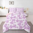 thumbnail image 1 of Manfei Cherry Blossom 3 Pieces Queen Comforter Set,Japanese Flower Ultra Soft Bedding Sets,Purple White Bedding Comforter Set,Breathable Floral Bedroom Decorative,Reversible, 1 of 8