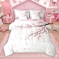 thumbnail image 1 of Manfei Cherry Blossom 7-Piece Bedding Comforter Set,Japanese Style King Bedding Sets,Pink Sakura Bed Sheets For Girls Kids,Ultra Soft Home Decor Reversible, 1 of 8