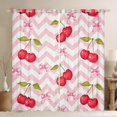 thumbnail image 1 of Manfei Cherry Fruit Kids Black Out Curtains, Princess Bowknot Curtains Pack of 2 (42x63 Each), Pink Chic Stripes Waves Bedroom Curtains, Curtains and Drapes Decor, 1 of 6