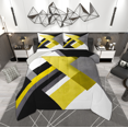 thumbnail image 1 of Manfei Chic Abstract Full Size Comforter Sets for Adult, Yellow Rectangle Geometric Bedding Comforter Set, Fashion Minimalst Reversible Bedding Sets, Ultra Soft Home Decor, 3 Pieces, 1 of 8
