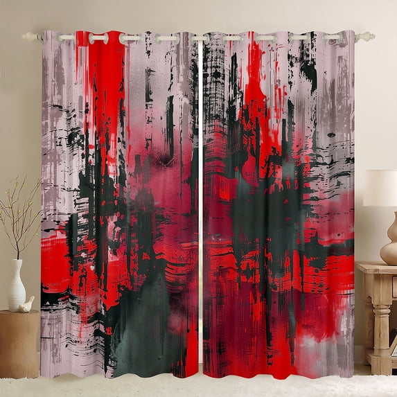 Manfei Chic Abstract Geometric Black Out Curtains, Modern Fashion Curtains Pack of 2 (42x63 Each), Teen Kid Child Adult Bedroom Curtains, Curtains and Drapes Home Decor