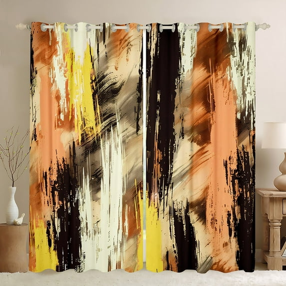 Manfei Chic Abstract Geometric Blackout Curtains Set of 2 (52x84 Each), Modern Fashion Window Curtains, Teen Kid Child Adult Curtains and Drapes, Curtains Blackout Home Decor