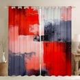 thumbnail image 1 of Manfei Chic Abstract Watercoor Curtains Pack of 2 (42x84 Each), Red Oil Printing Curtains Blackout, Vintage Mid Century Bedroom Curtains, Window Curtains Bedroom Decor, 1 of 6